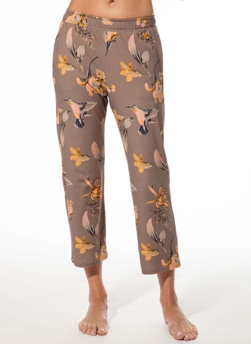 Loungewear-Hose mit Blumendruck und Taschen