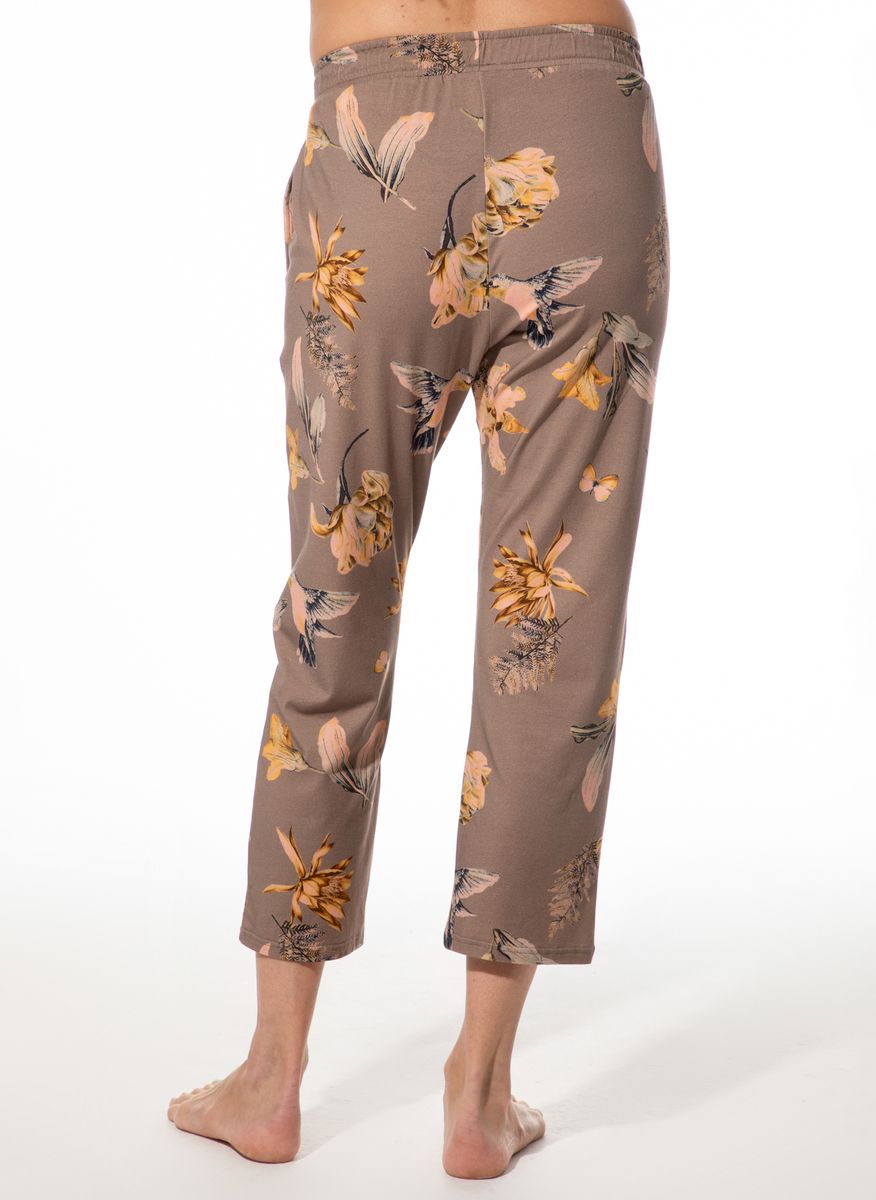 Loungewear-Hose mit Blumendruck und Taschen
