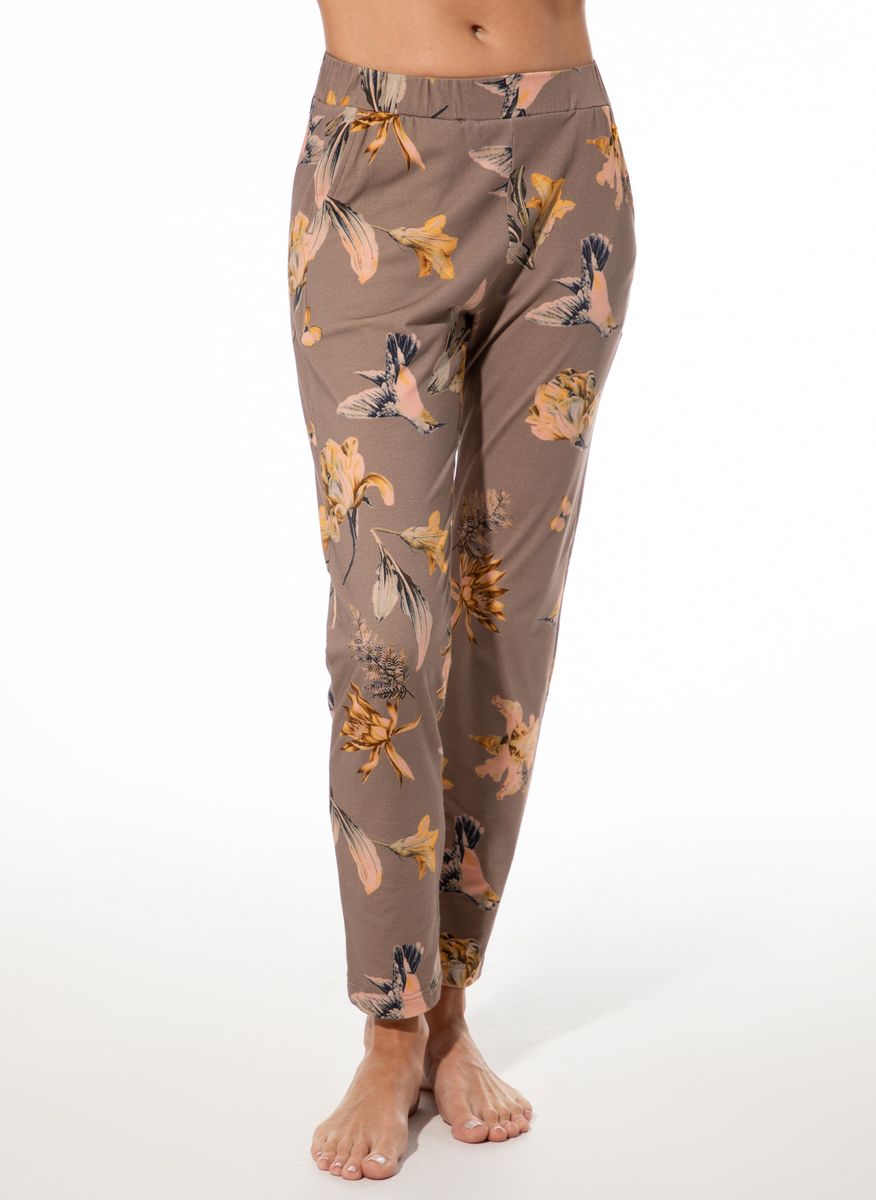 Gemusterte Loungewear-Hose mit Blumenmuster und Gummibund