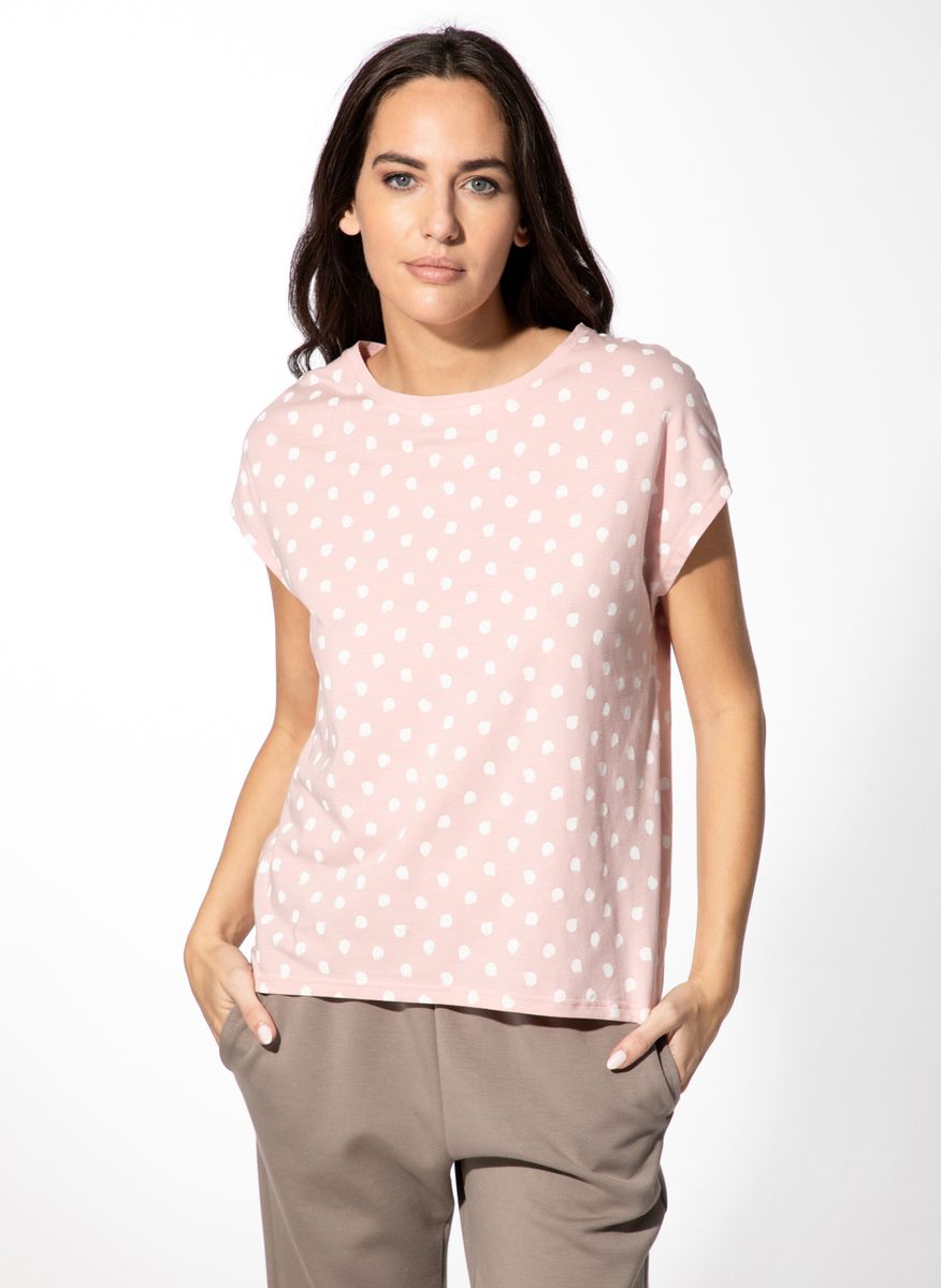 Kurzarmshirt mit Polka Dots