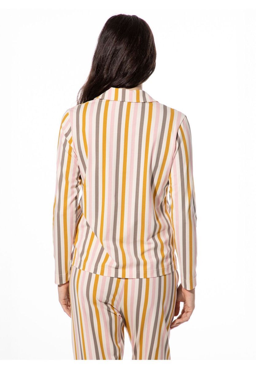 Gestreiftes Langarm Schlafshirt