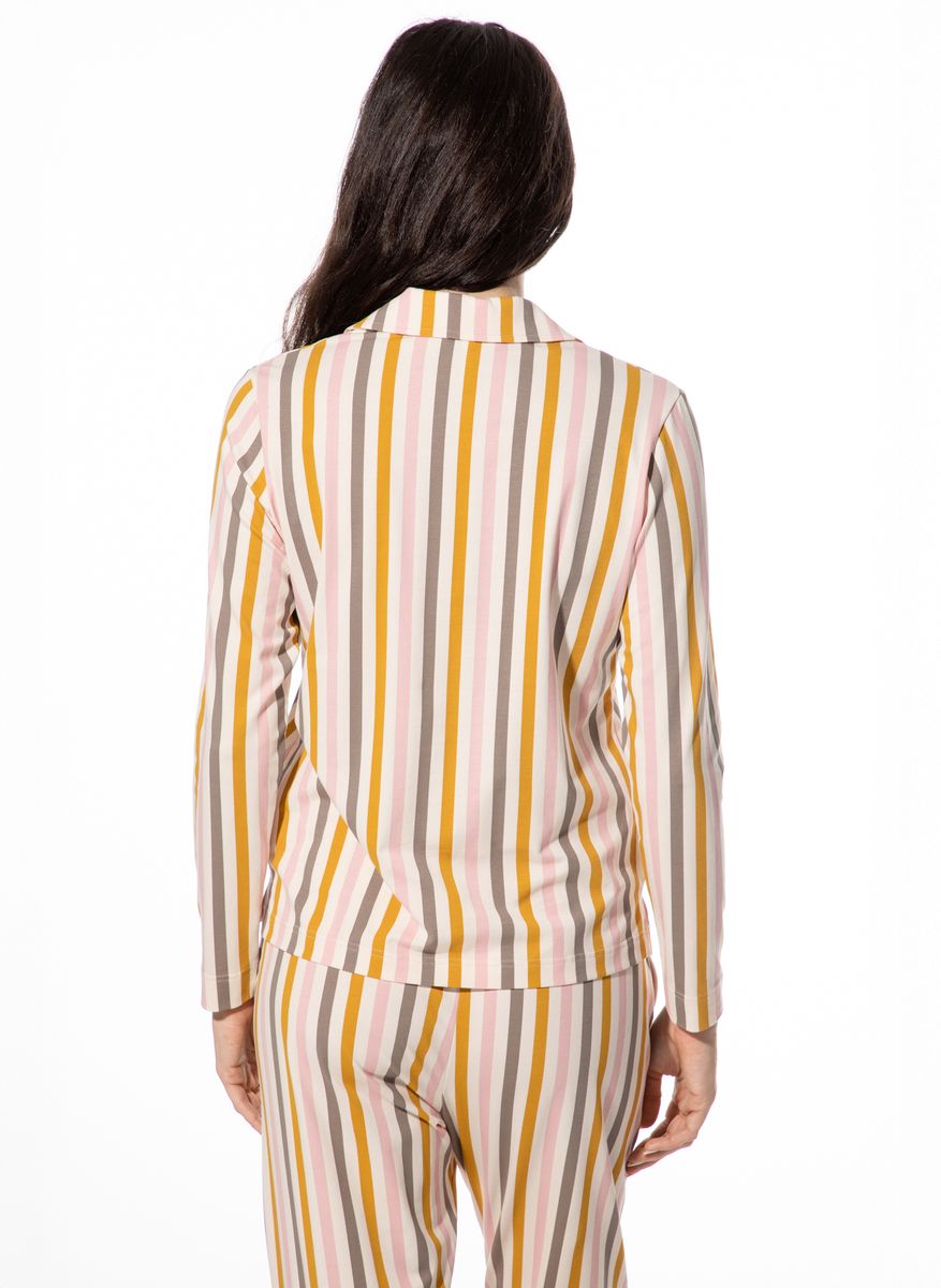 Gestreiftes Langarm Schlafshirt
