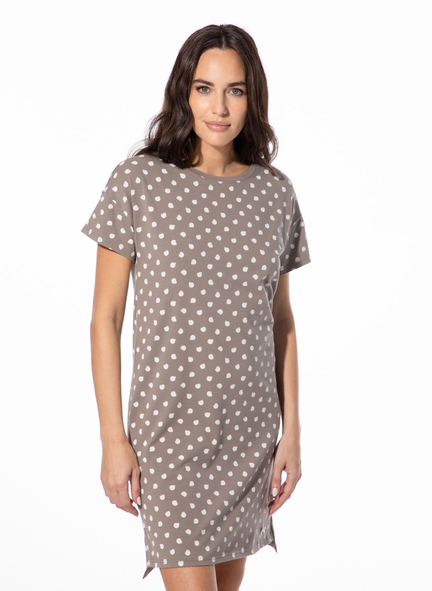 Nachthemd mit entspannter Passform und Polka-Dots