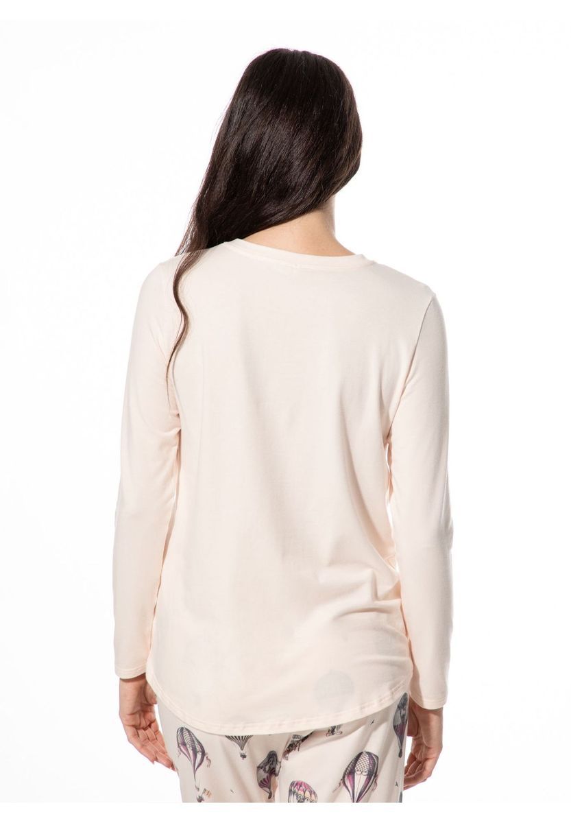 Langärmliges Schlafshirt mit lockerer Passform