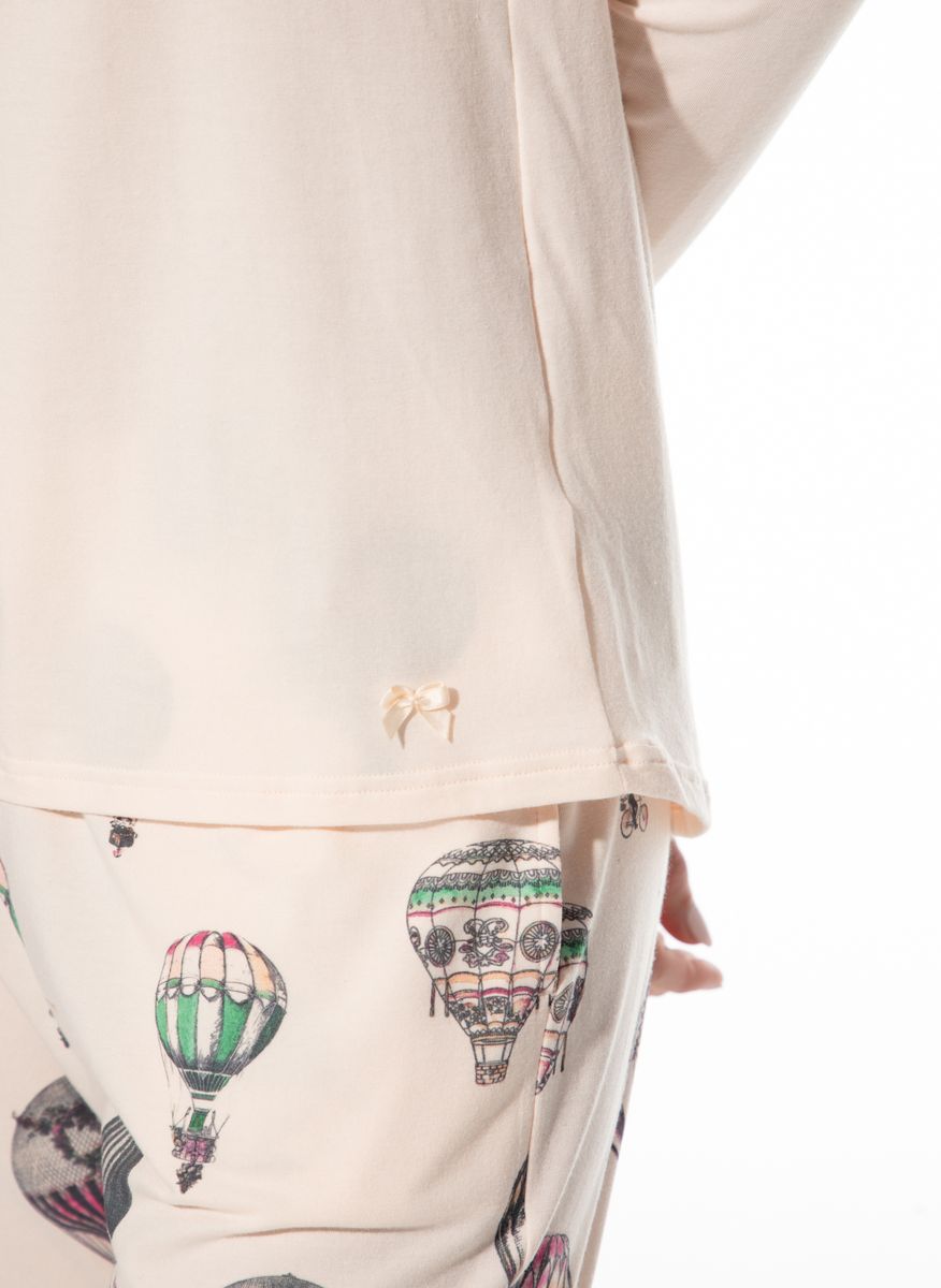 Langärmliges Schlafshirt mit lockerer Passform