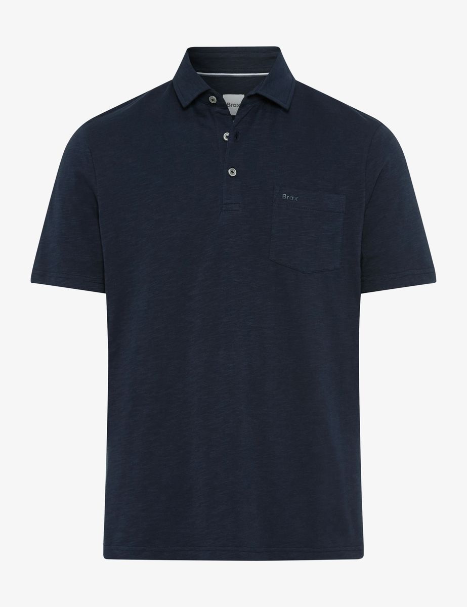 Poloshirt aus Flammgarn mit Brusttasche