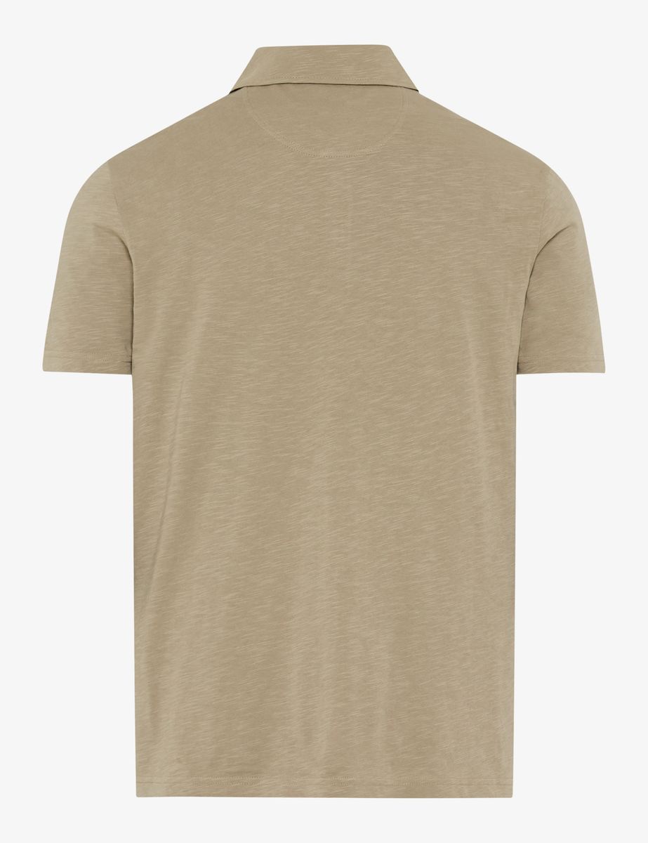 Baumwoll-Poloshirt mit Flammgarn-Struktur