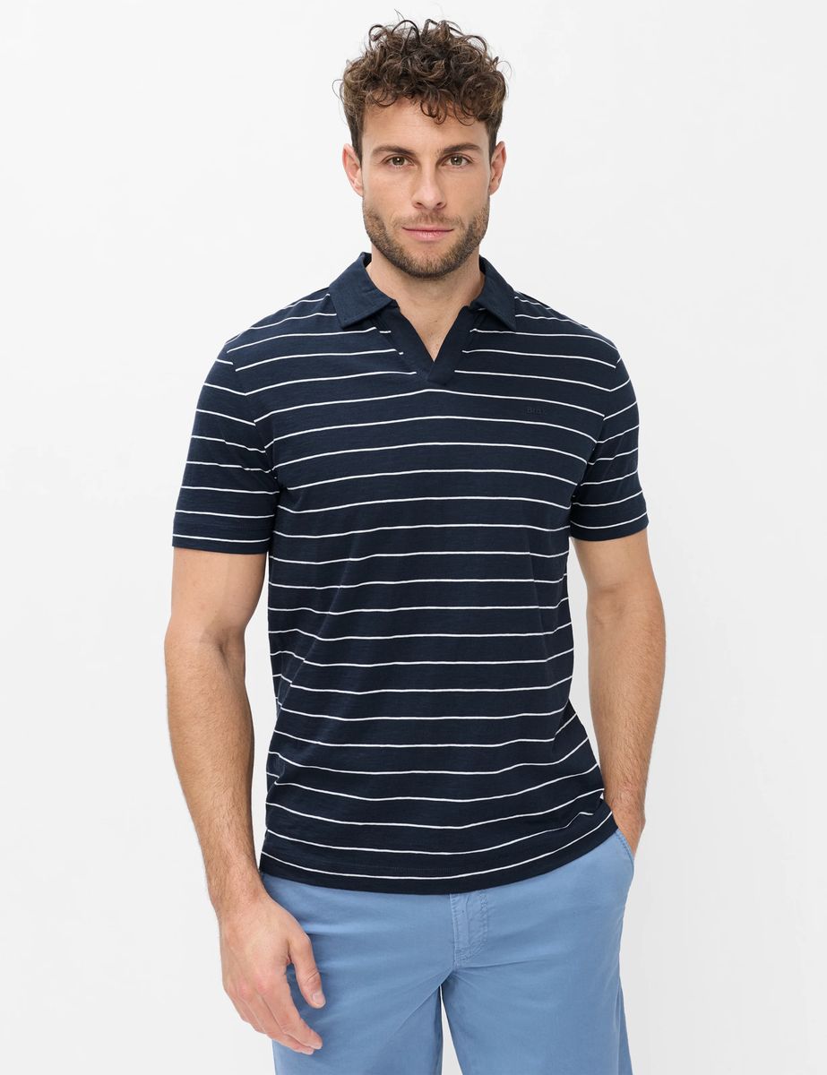 Gestreiftes Polo-Shirt aus Flammgarn