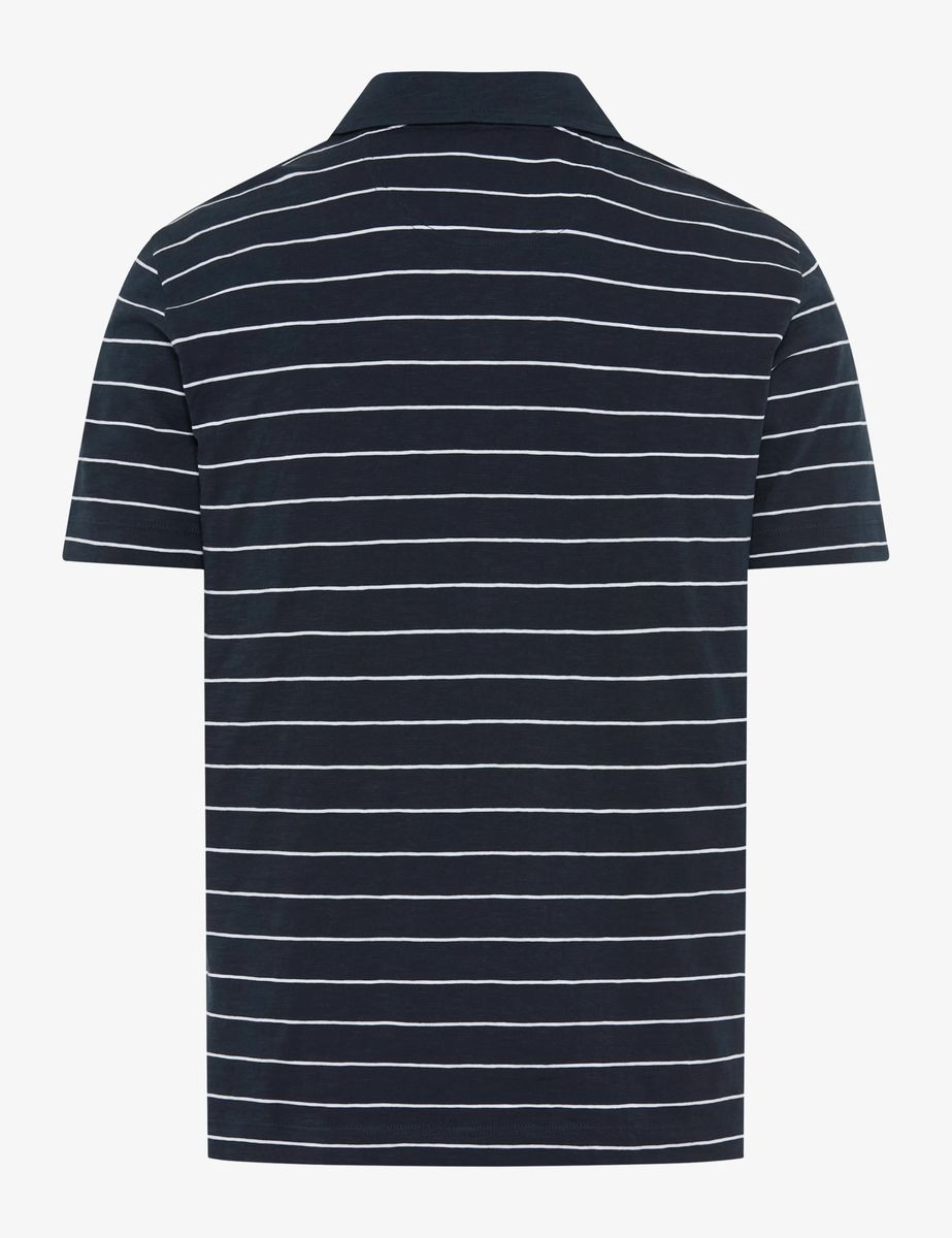 Gestreiftes Polo-Shirt aus Flammgarn