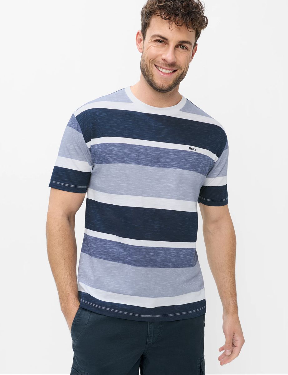 Gestreiftes T-Shirt aus Slub-Baumwolle