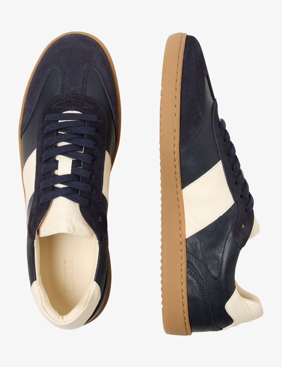 Retro-Sneaker aus Veloursleder mit Kontraststreifen