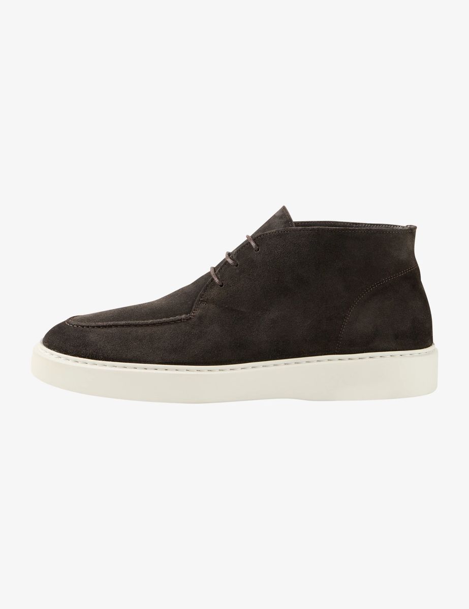 Veloursleder-Desert-Boots mit Mokassin-Naht