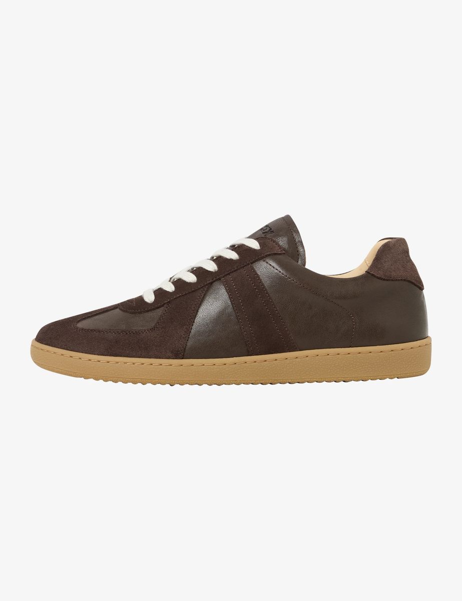 Retro Sneaker aus Velours- und Glattleder