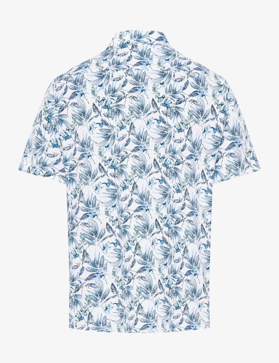 Leichtes Leinenhemd mit Blätterprint