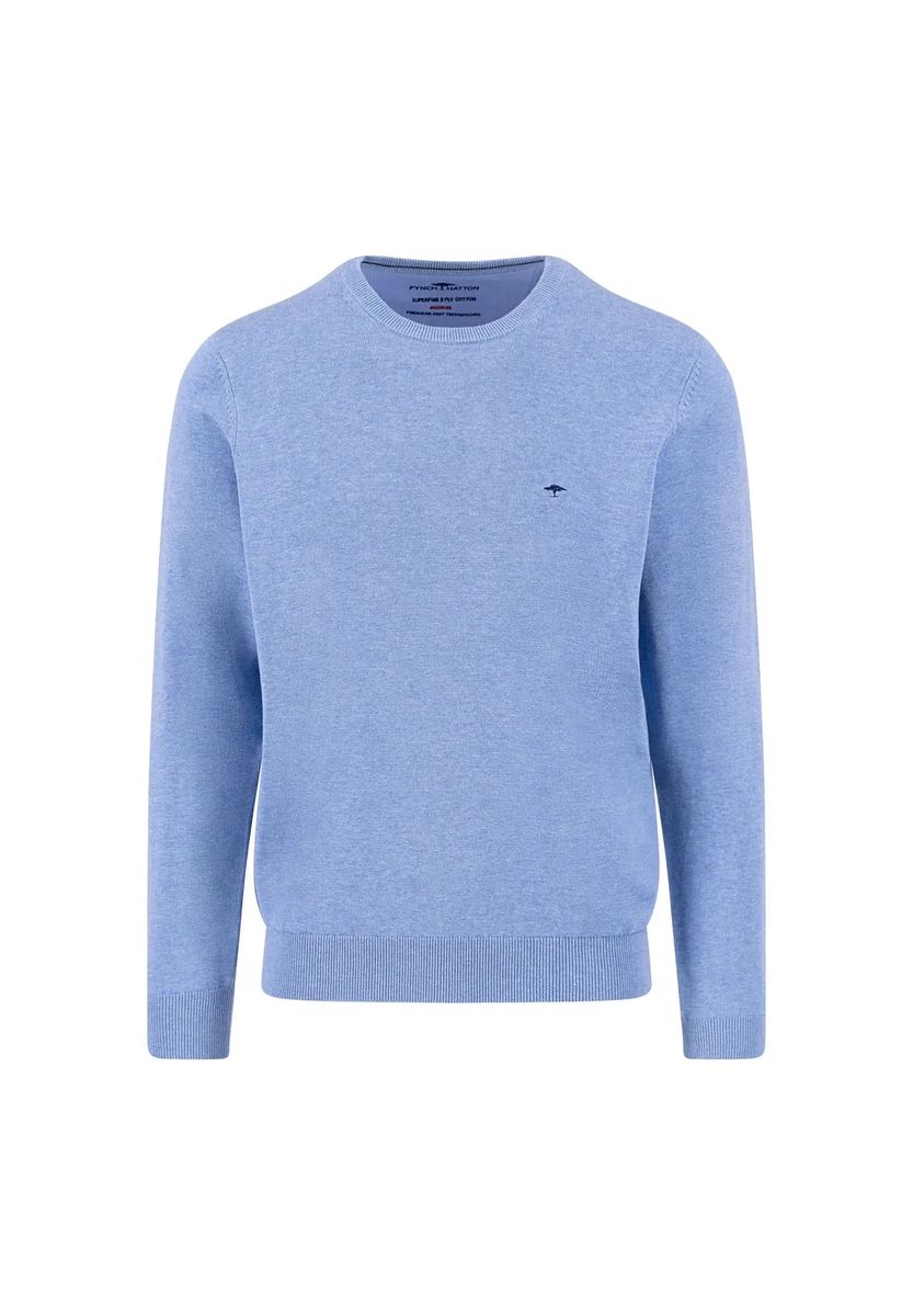 Klassischer marineblauer Strickpullover aus Baumwolle