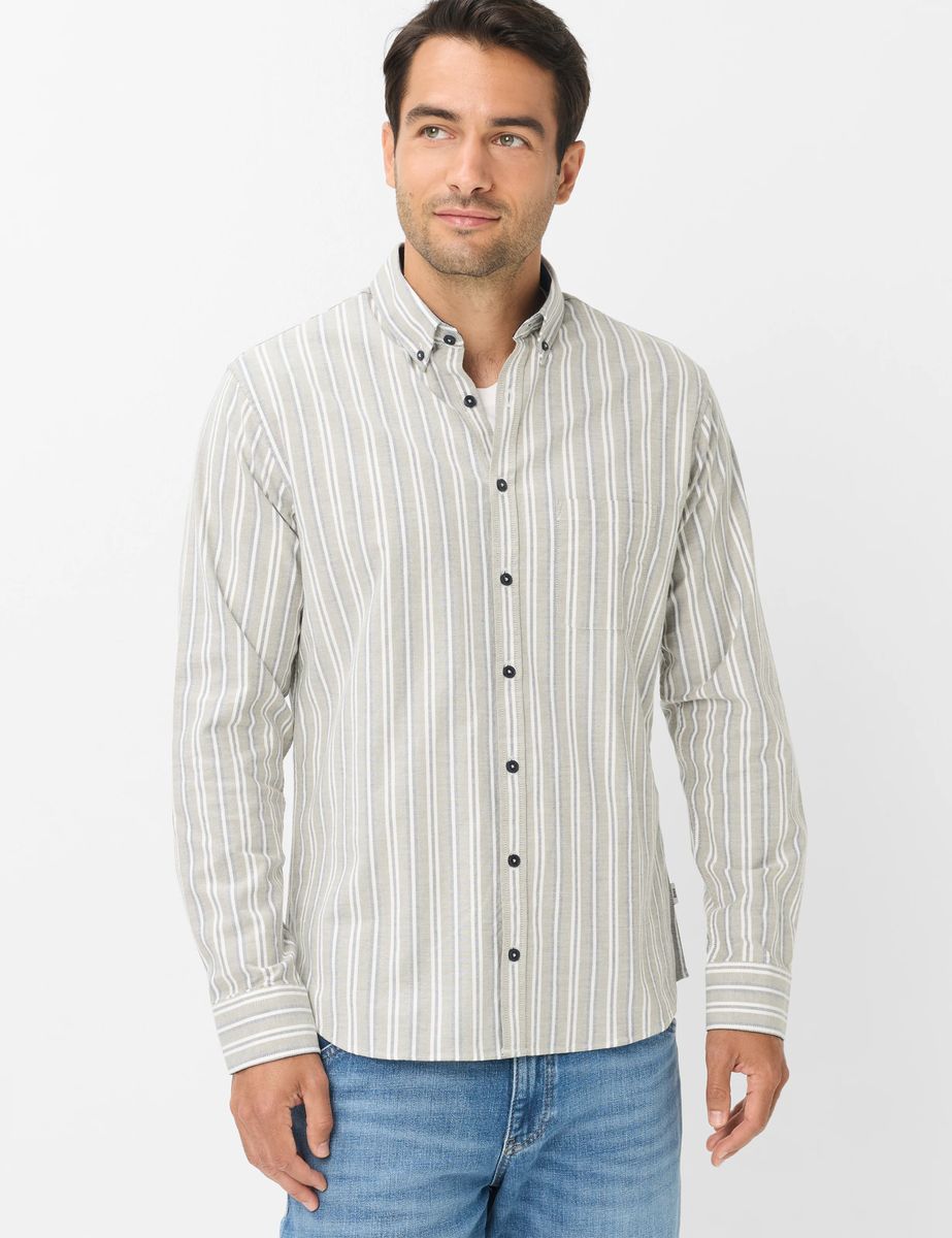 Gestreiftes Oxford-Hemd mit Stretch