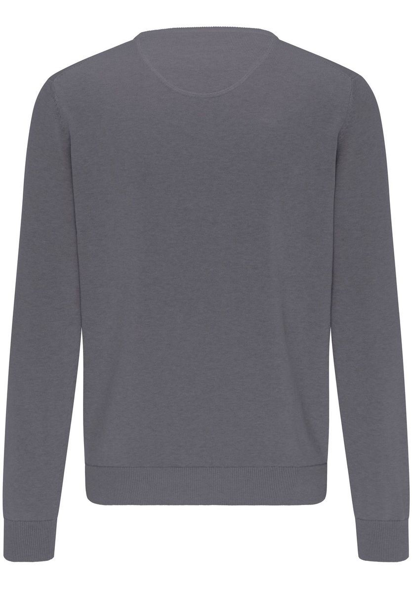 Klassischer Baumwollstrick-Pullover mit Rundhalsausschnitt