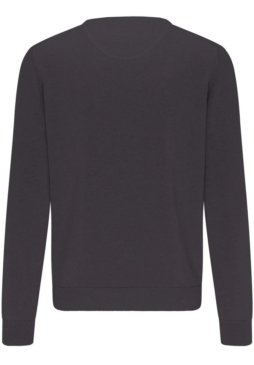 Klassischer Baumwollstrick-Pullover mit Rundhalsausschnitt