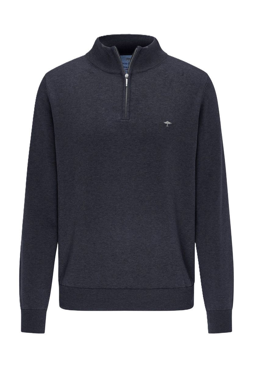 Herren Baumwollpullover mit halbem Reißverschluss