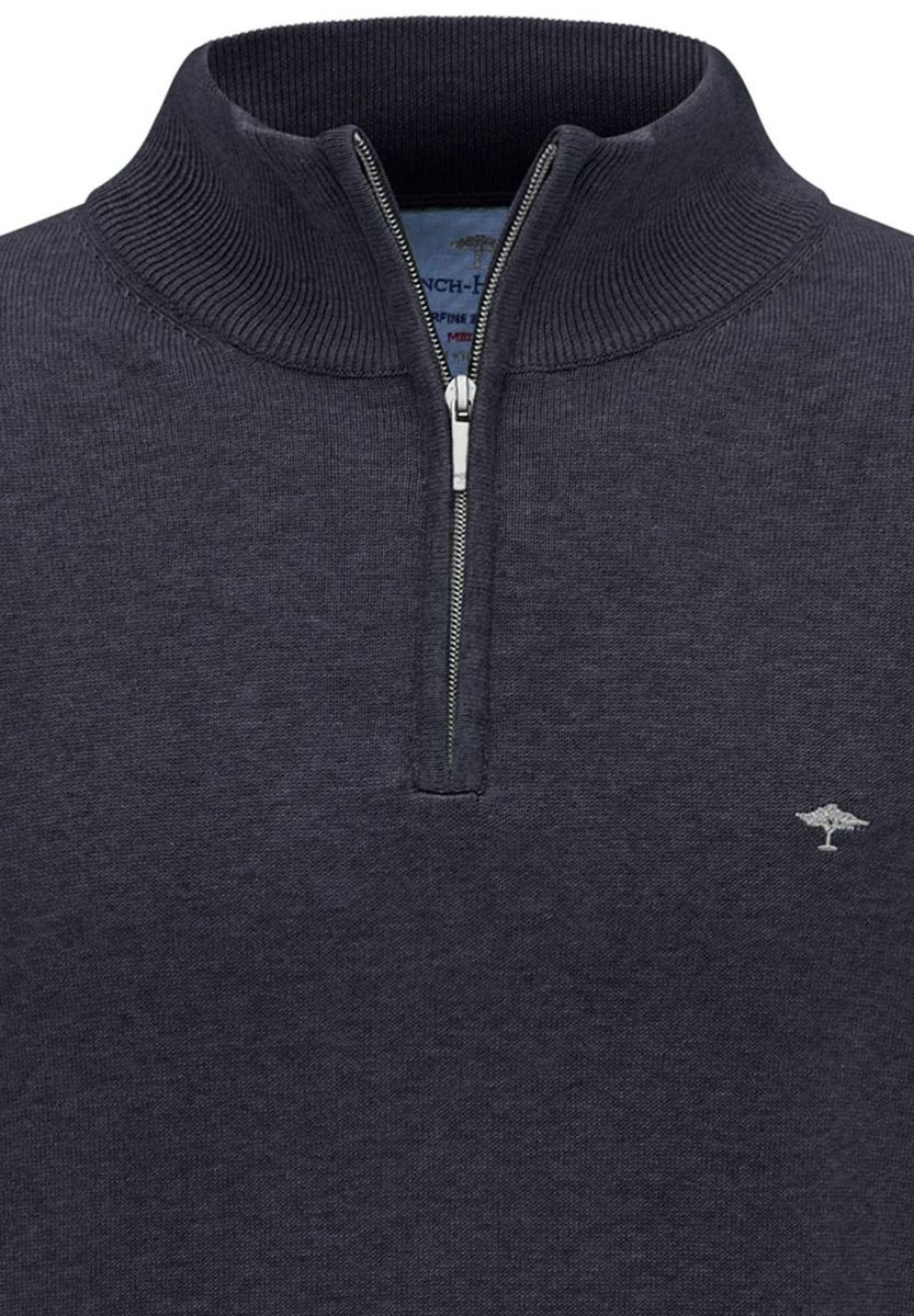 Herren Baumwollpullover mit halbem Reißverschluss