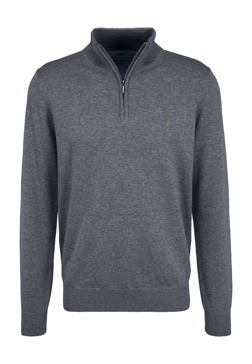 Herren Feinstrickpullover mit halbem Reißverschluss