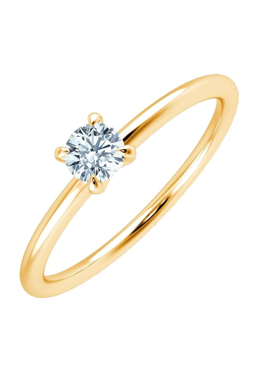 Klassischer Goldring mit Labor Diamant