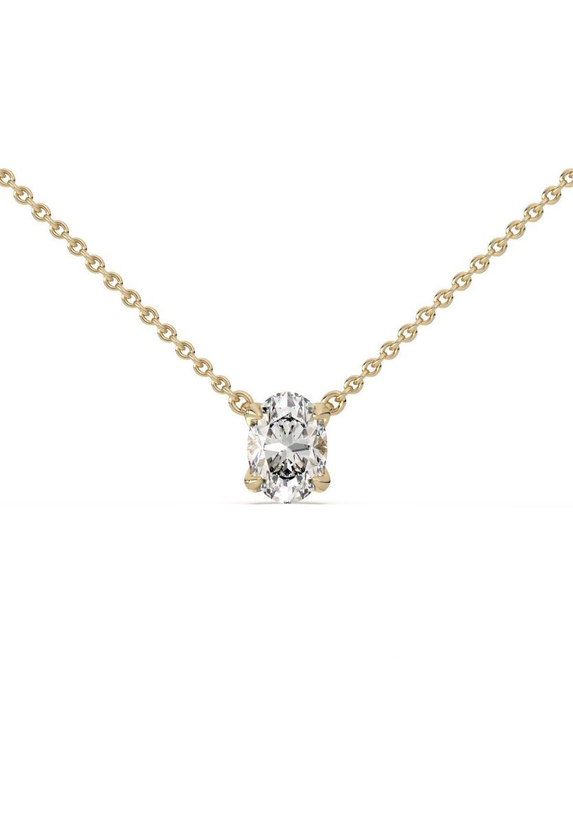 Elegante Goldkette mit Labor-Diamant