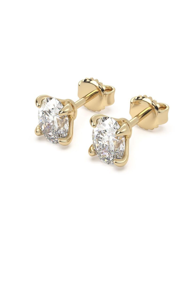 Goldohrstecker mit Labor-Diamanten