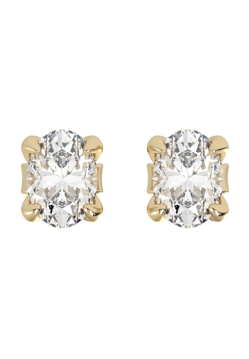 Goldohrstecker mit Labor-Diamanten