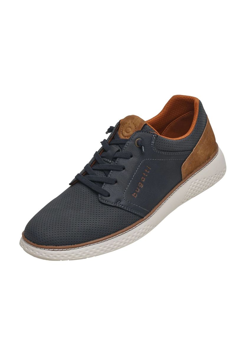 Perforierter Marine Leder-Look Sneaker