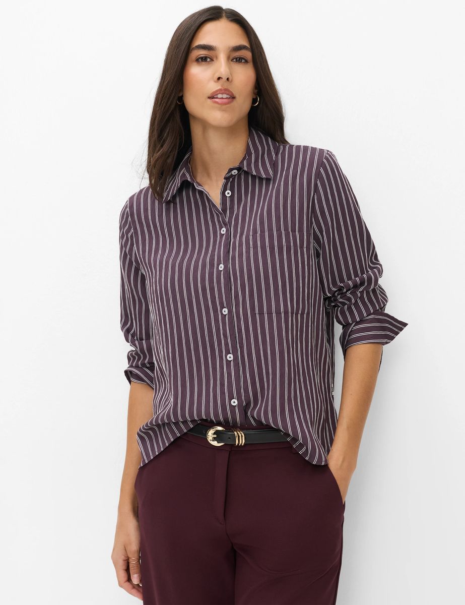 Gestreifte Bluse aus Lyocell-Mix