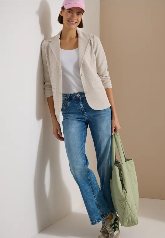 Strukturierter Jersey-Blazer mit Revers