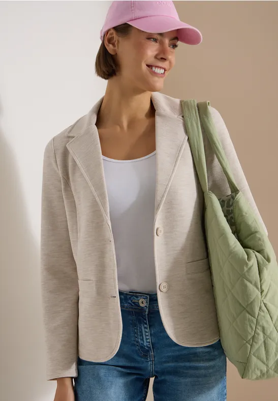 Strukturierter Jersey-Blazer mit Revers