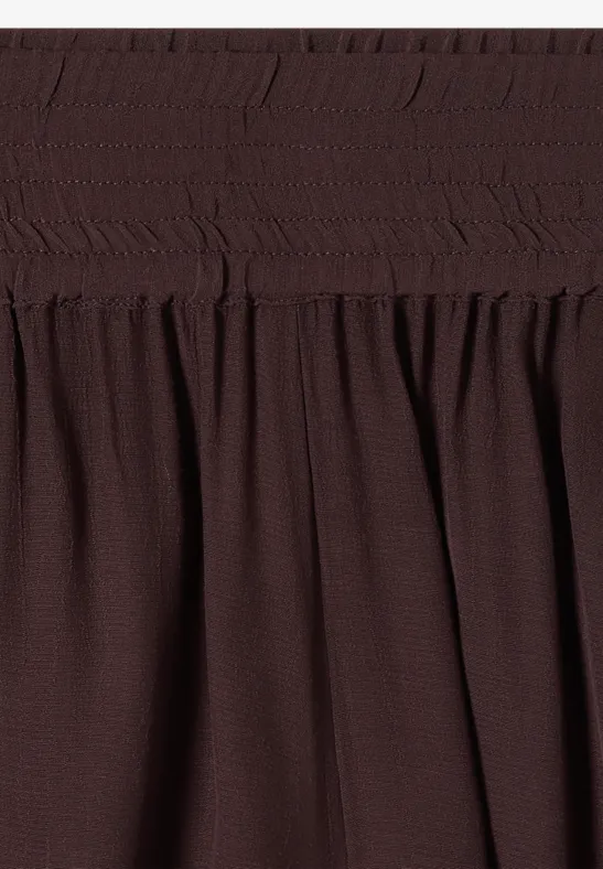 Hochtaillierte Wide-Leg Viskosehose