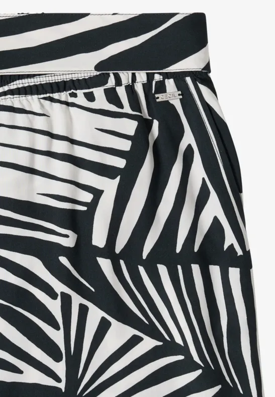 Weite Viskosehose mit Print-Muster