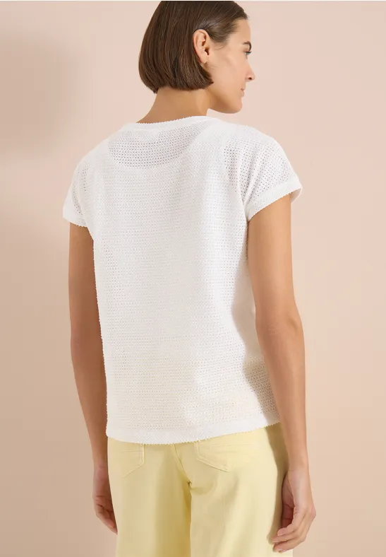 Leichtes T-Shirt im Ajour-Strick