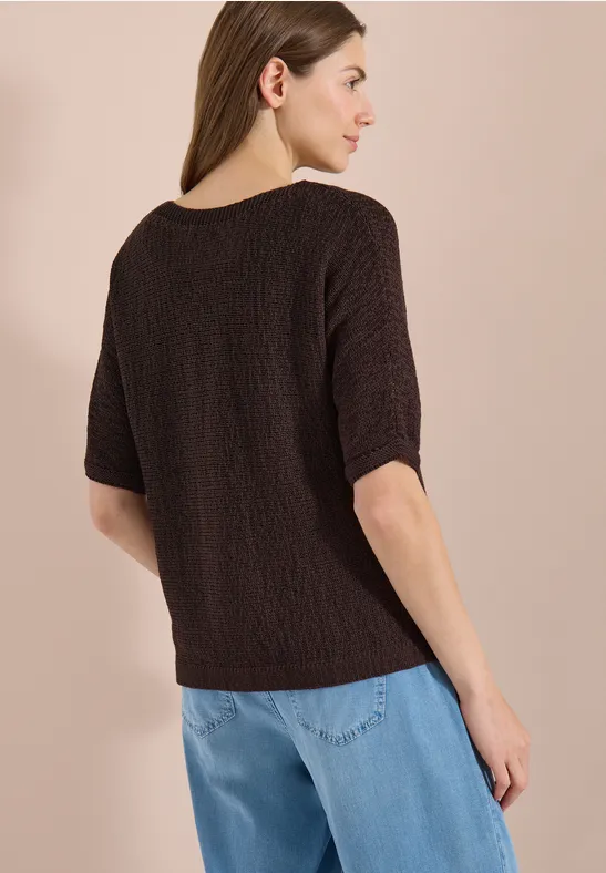 Lockerer Strickpullover mit Dolman-Ärmeln