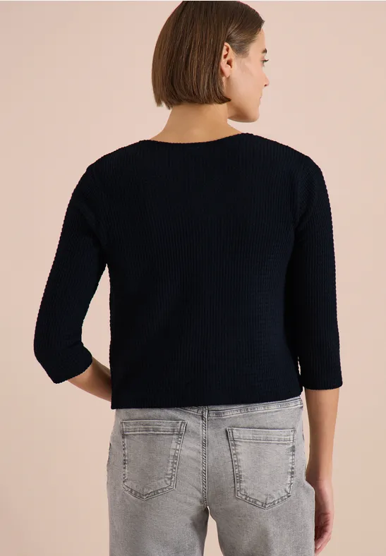Offener 3/4-Arm Cardigan im Ajour-Look