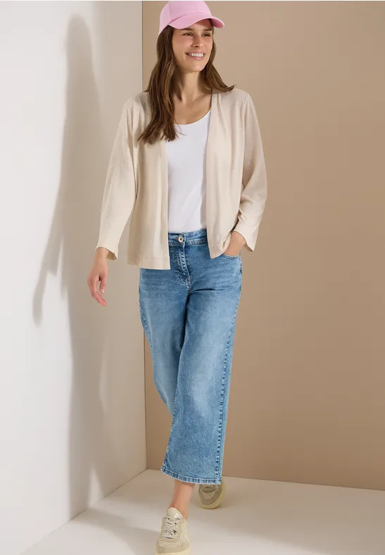 Fließender Cardigan mit 3/4-Ärmeln