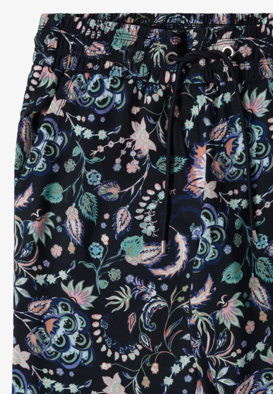 Gemusterte Loose-Fit Viskosehose