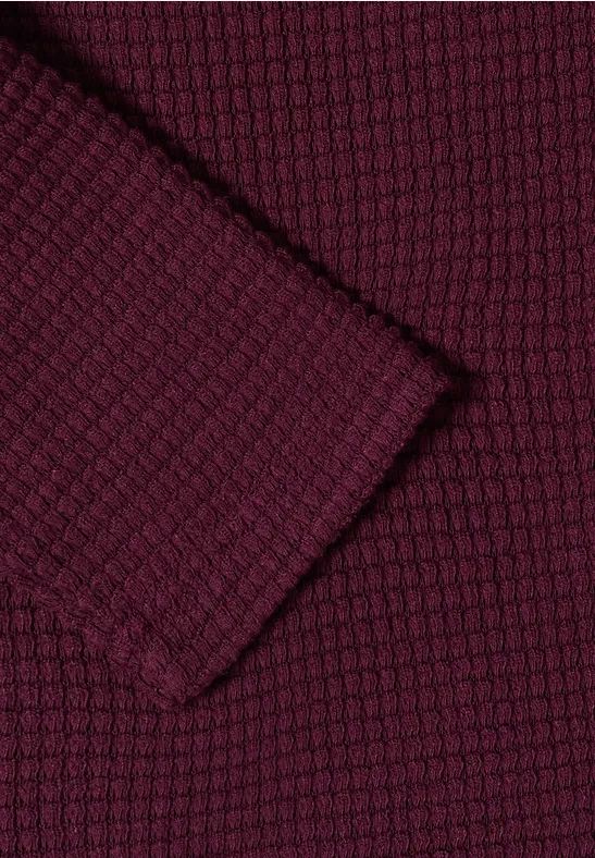 Strukturierte Offene 3/4-Arm Strickjacke