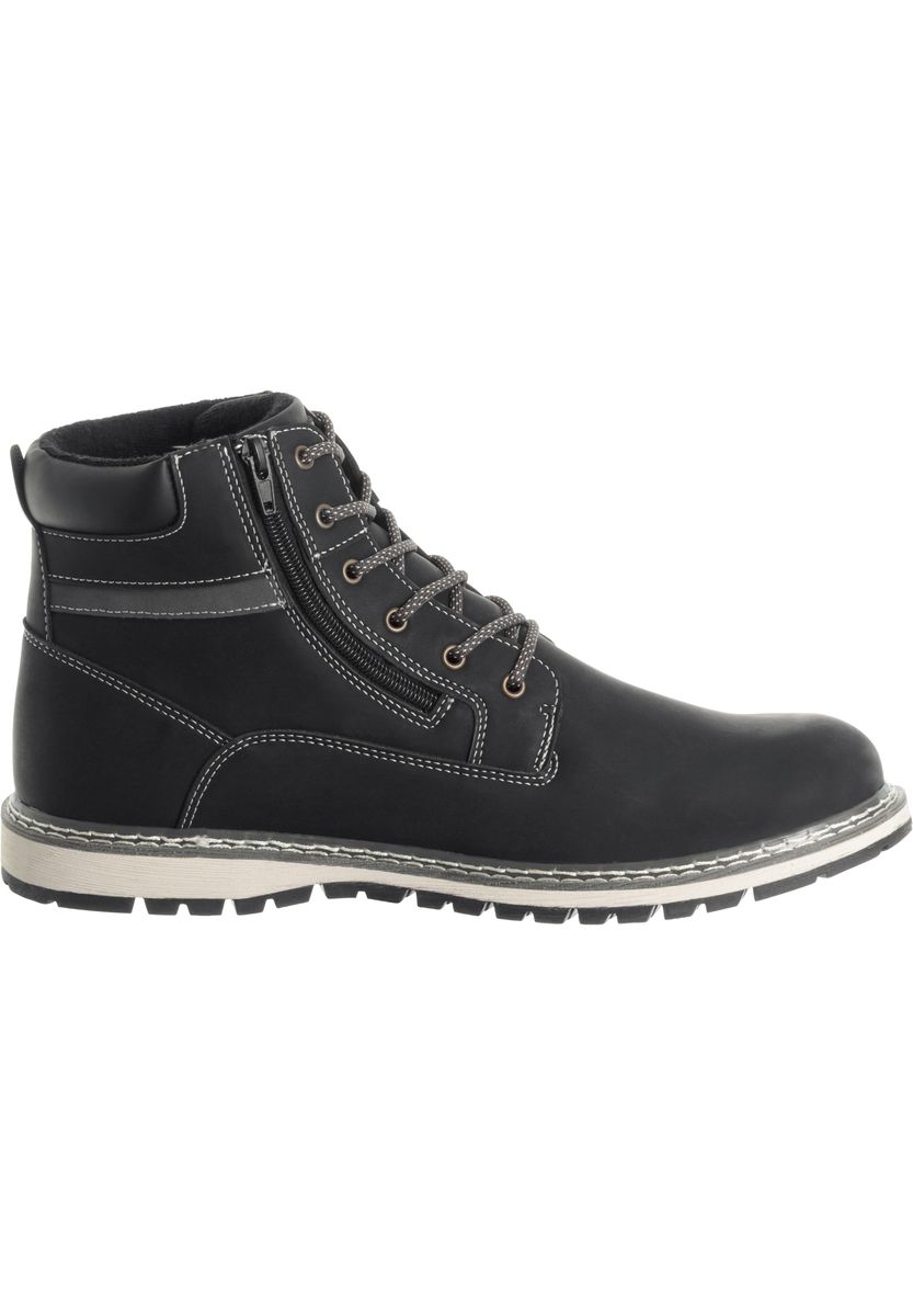 Klassischer schwarzer Leder-Ankle-Boot