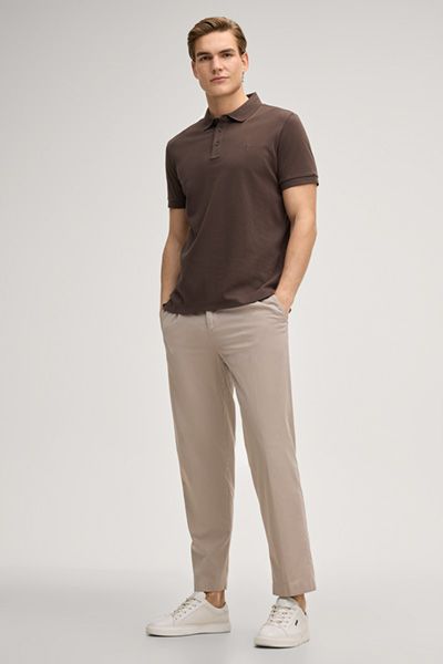 Joop! Primo Dunkelbraunes Poloshirt Bio-Baumwolle Klassische Passform