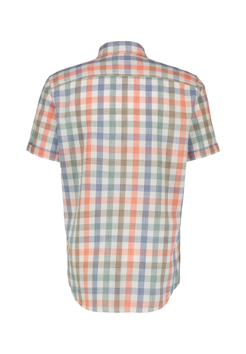 Herren Kurzarm Kariertes Button-Down Hemd