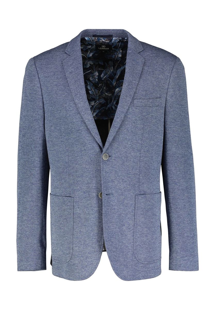 Blauer lässiger Jersey-Strickblazer
