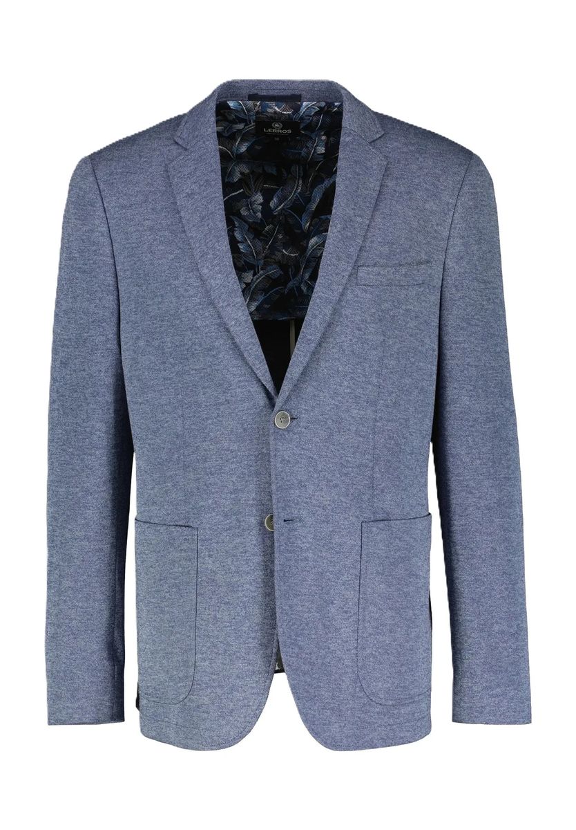 Blauer lässiger Jersey-Strickblazer