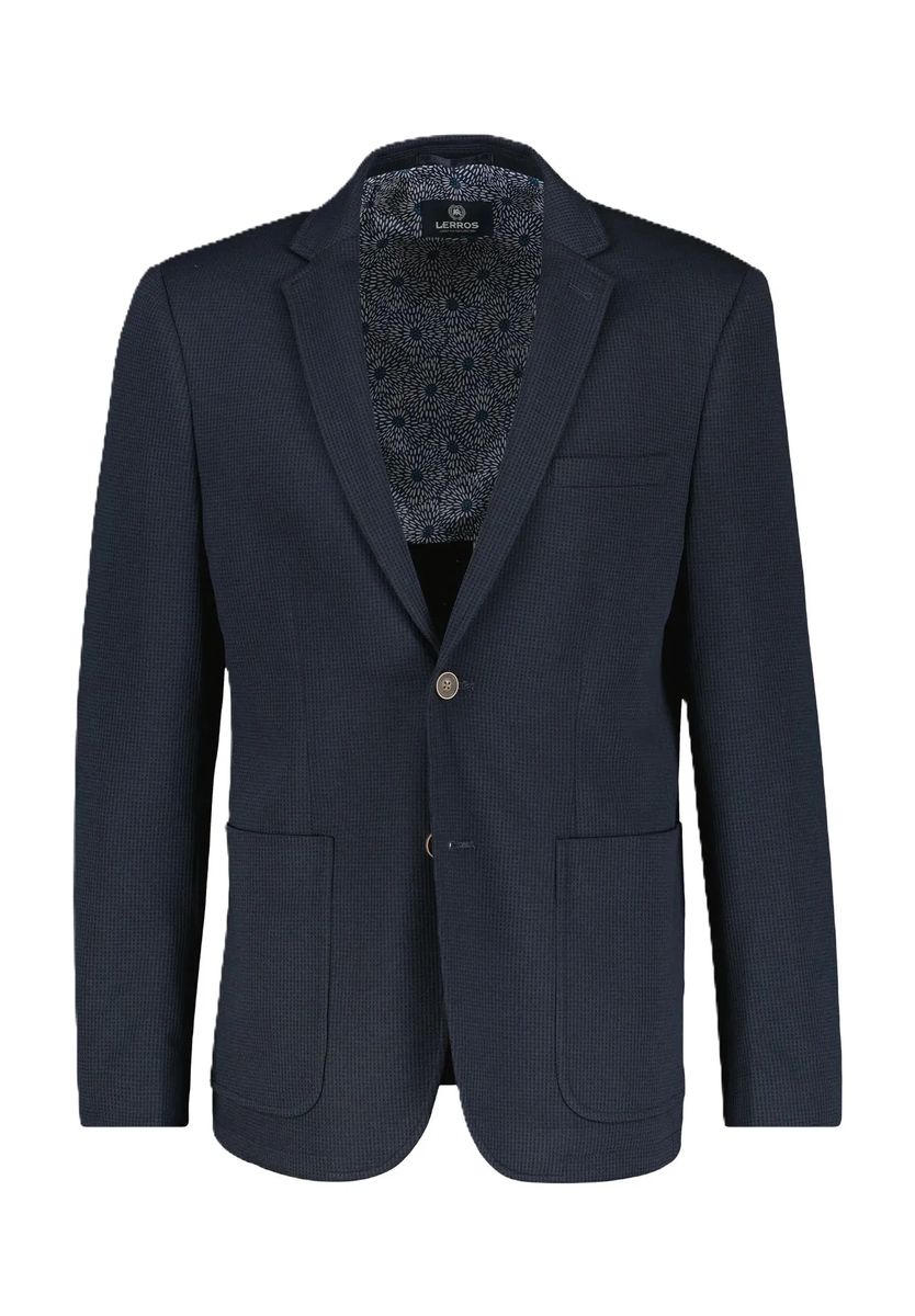 Blauer lässiger Jersey-Strickblazer