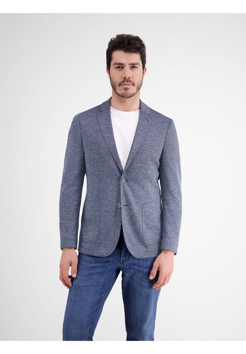 Blauer lässiger Jersey-Strickblazer