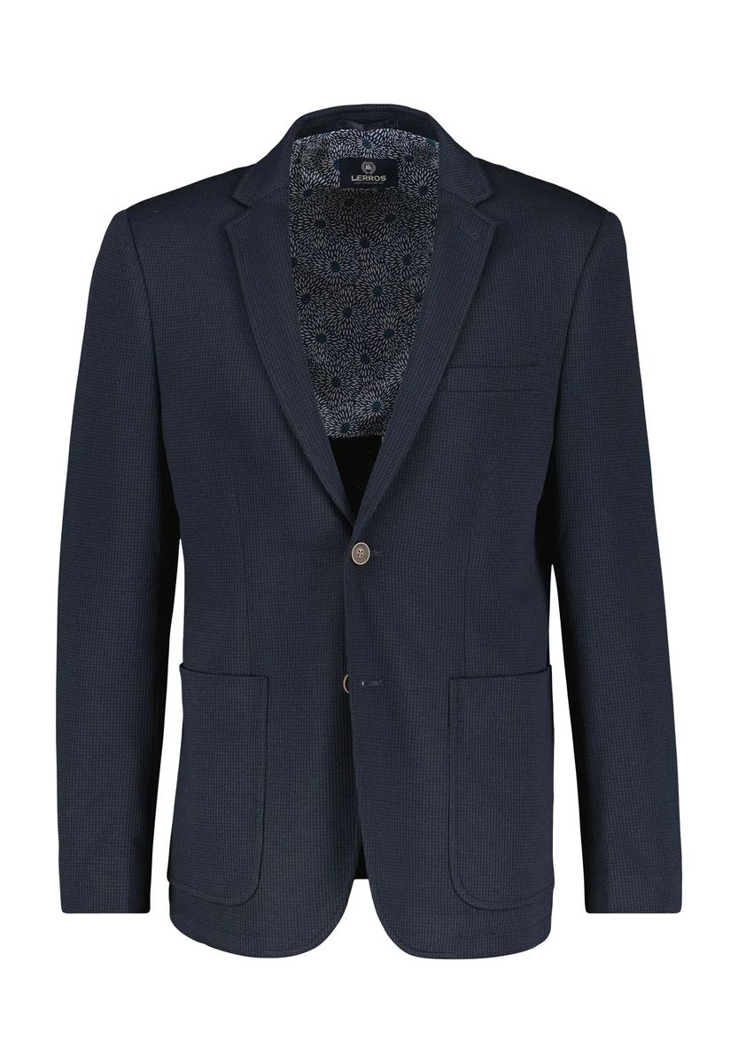 Blauer lässiger Jersey-Strickblazer