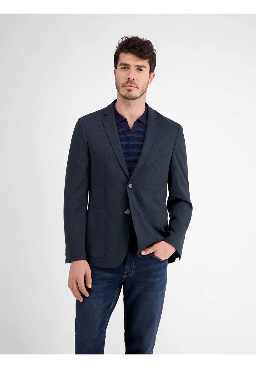 Blauer lässiger Jersey-Strickblazer